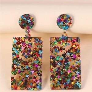 NWT Shein Sparkly Resin Dangling Earrings
